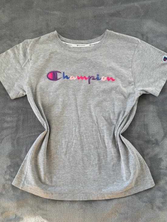 Champion Tops - Champion Light Gray Crewneck Tee with Black Branding